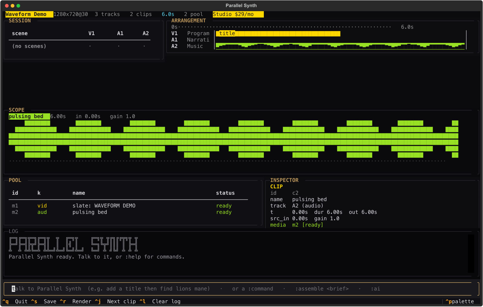 Parallel Synth waveform view